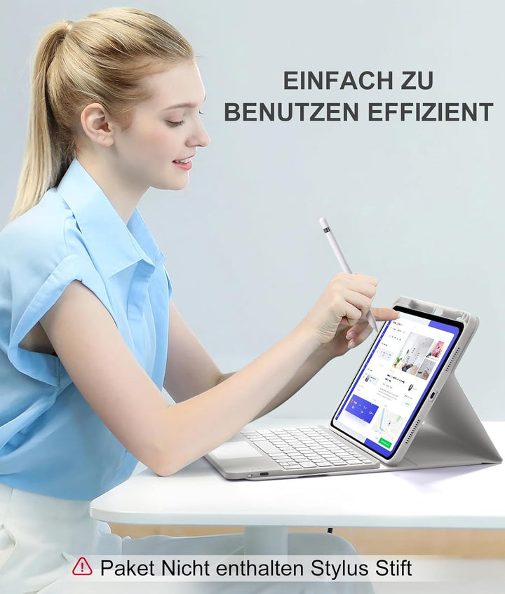 Vobafe Hülle mit Tastatur für iPad 10 Generation 2022, iPad 11 Generation A16 2025, 11/10,9 Zoll, Mu