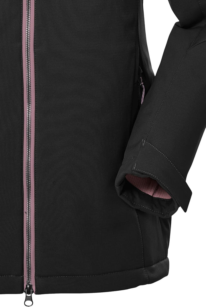 Killtec Damen Kow 8 Wmn Sftshll Jckt Softshelljacke/Outdoorjacke mit abzippbarer Kapuze 36 Schwarz,