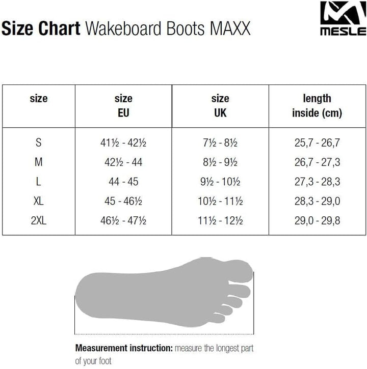 Mesle Wakeboard-Bindung Maxx, Closed Toe Boot, 36-45 Schuhgrösse, schwarz XXL, XXL