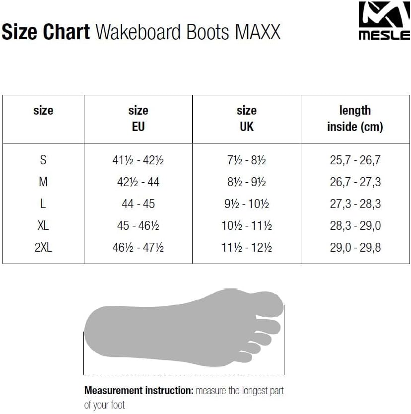 Mesle Wakeboard-Bindung Maxx, Closed Toe Boot, 36-45 Schuhgrösse, schwarz XXL, XXL