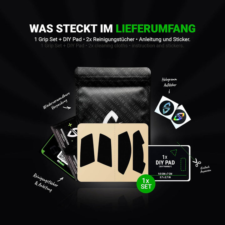 SensoryBoost Maus Grip Tape – kompatibel mit Logitech G305, G PRO, G203 (inkl. Zuschnitt-Pad) Schwei