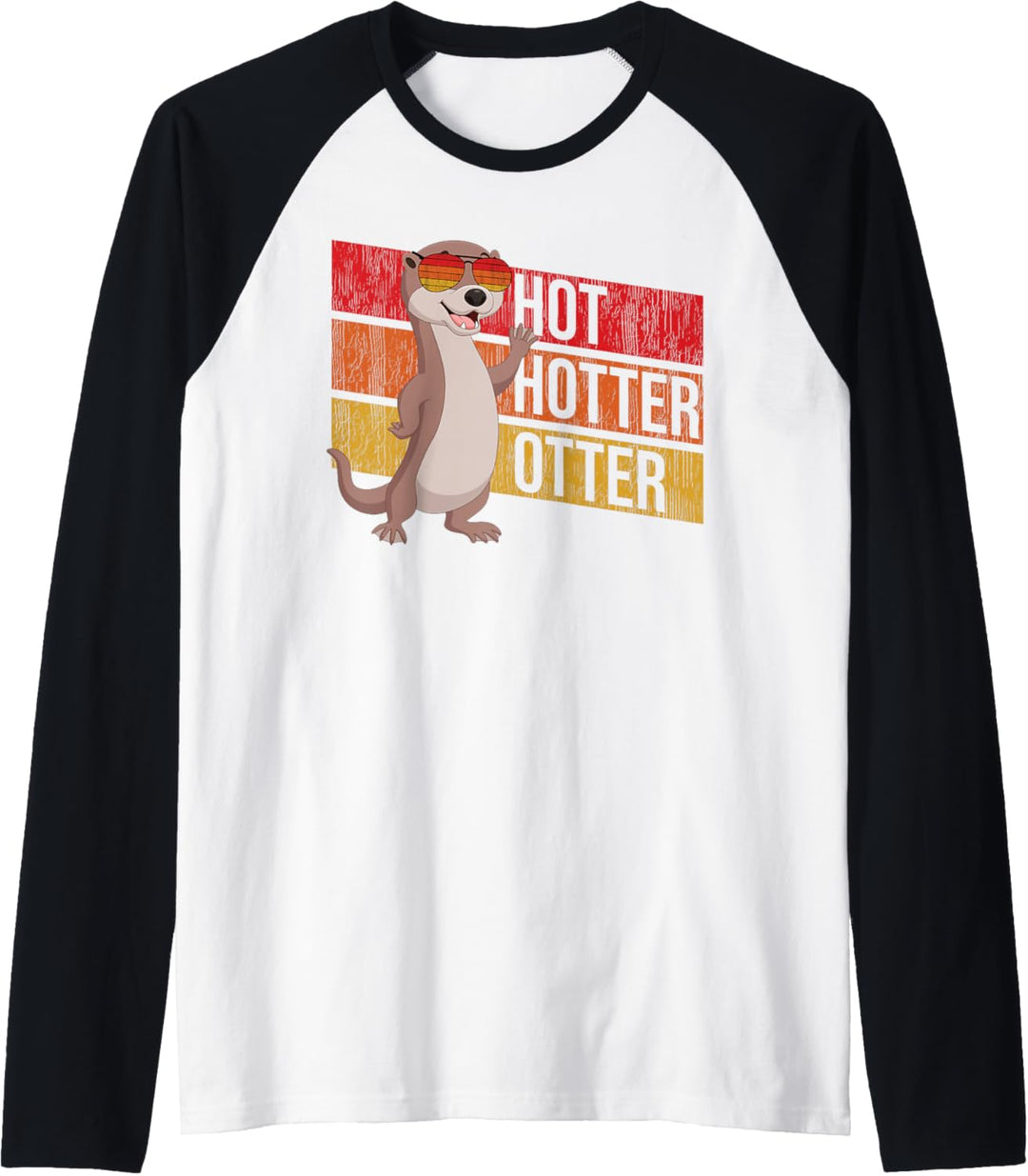 Lustiges Vintage Hot Hotter Otter Raglan