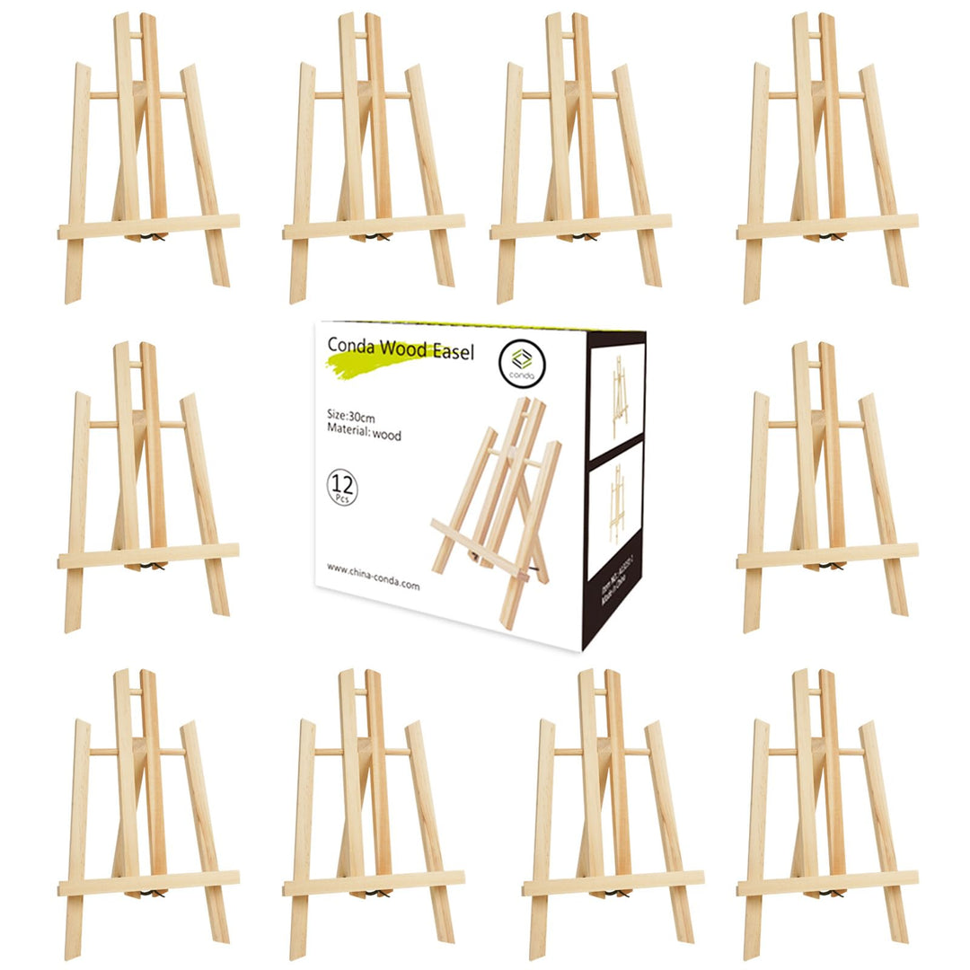 CONDA 12-Packung 30cm Tischplatte, Tragbar A-Rahmen Stativ Tischplatte Staffelei Set für Malerei Par