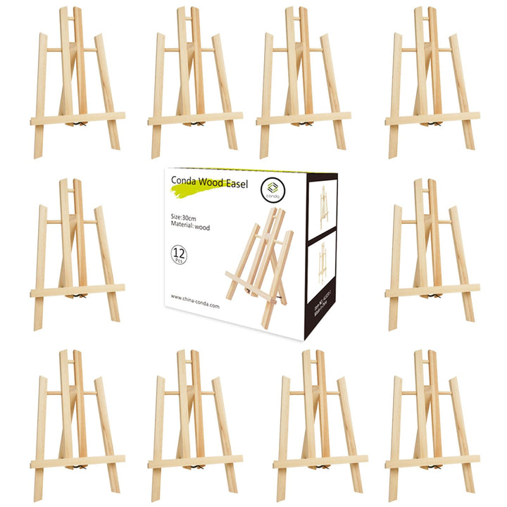CONDA 12-Packung 30cm Tischplatte, Tragbar A-Rahmen Stativ Tischplatte Staffelei Set für Malerei Par