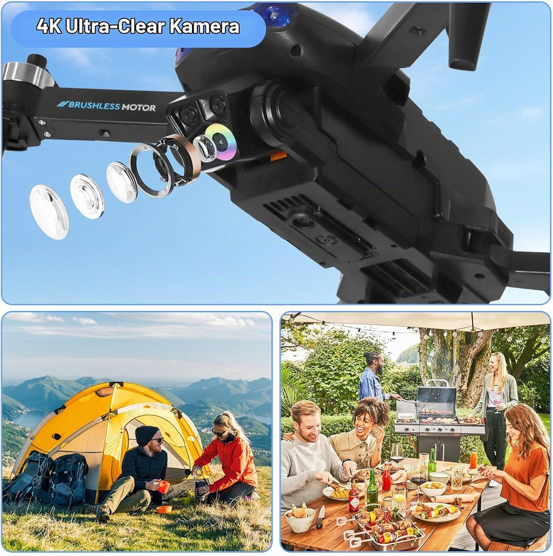Drohne mit Kamera 1080P HD für Kinder, WiFi FPV Drone für Anfänger, RC Quadcopter mit 2 Akku, Schwer