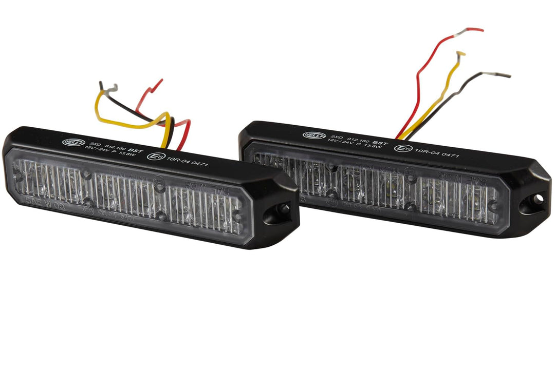 HELLA - LED-Blitz-Kennleuchte - BST - 12/24V - blau - Schraubanschluss/Anbau - Kabel: 150mm - Stecke