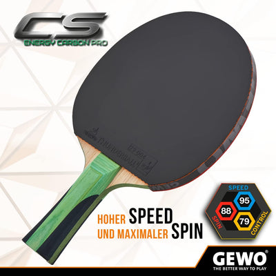 GEWO CS Energy Carbon Pro - Tischtennis-Schläger - ITTF genehmigt - Carbon-Schläger mit kontrolliert