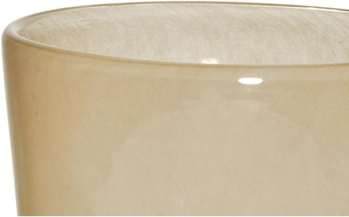 CRISTALICA Bouquet Vase Blumenvase Übertopf Colori Beige H 17 cm D 15 cm Handgeformt Mundgeblasenes