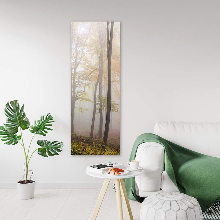 Feeby Leinwand Bilder - Natur - Wald - 50x150 cm- Deko Wohnzimmer - Wandbilder Schlafzimmer - Deko A