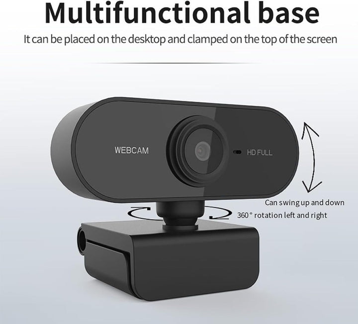 PC-Webcam mit Mikrofon,Live Full HD 1080P 30fps USB-PC-Kamera,360-Grad-Drehung,Plug-in-PC-Kamera Win