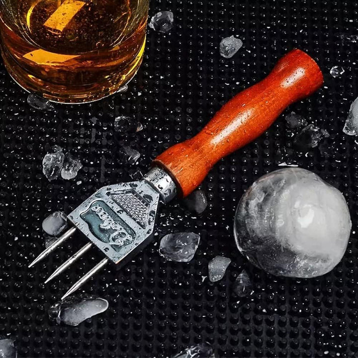 Eispickel, Robustes EIS Chipper Massivem Holzgriff, 304 Edelstahl DREI Gegessener Eisbrecher Für Coc
