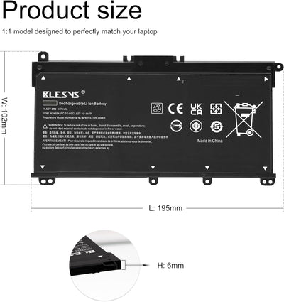 BLESYS Akku für HP Laptop 15-da0xxx 15-da1xxx 15-da0103ng 15-da0105ng 15-da0107ng 15-da0326ng 15-da1