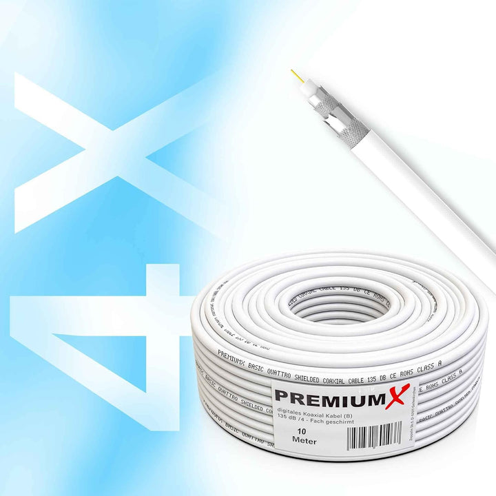 PremiumX Camping Satelliten Anlage SAT Antenne Stativ HD TV Receiver Single LNB 10m Kabel F-Stecker
