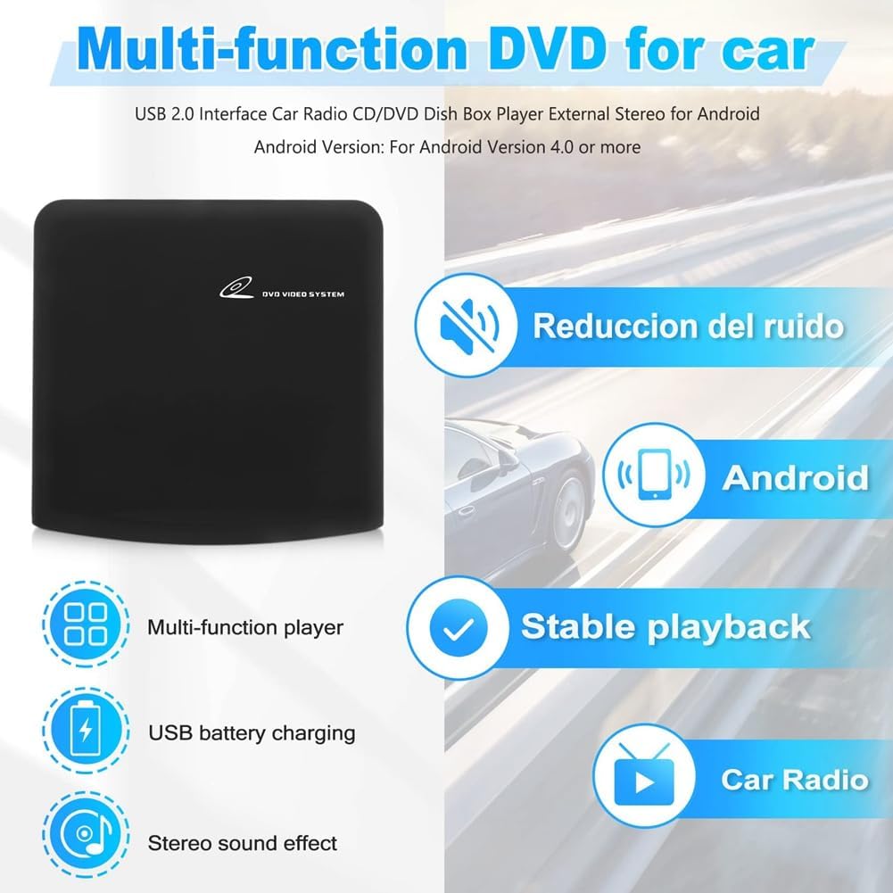 Universell Tragbarer Externer CD-Player Fürs Auto, Kann An Den USB-Anschluss im Auto, Laptop oder Fe