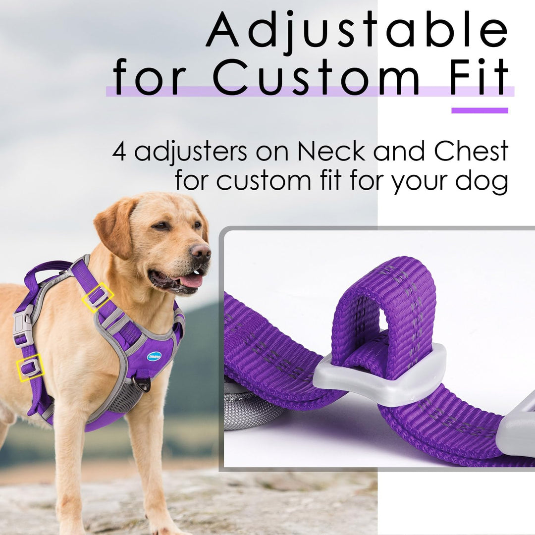 ThinkPet Anti Zug Hundegeschirr mit Griff - Verstellbar, Reflektierend, Atmungsaktiv, Gepolstert (S,