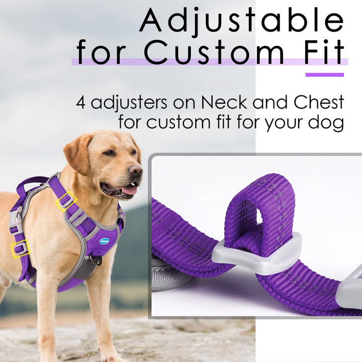 ThinkPet Anti Zug Hundegeschirr mit Griff - Verstellbar, Reflektierend, Atmungsaktiv, Gepolstert (S,