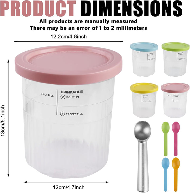 4er-Set Creami Behälter für die Ninja Creami Eismaschine, Creami Deluxe Behälter/Becher für Ninja Ei