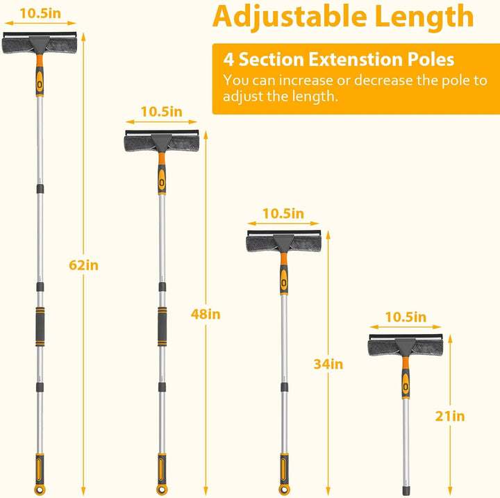 BABAN 2 in 1 Duschabzieher mit Verlängerungsstange 61 inch, 61 inch