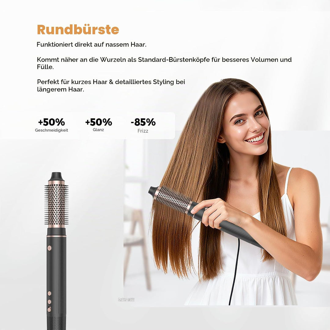 OKWRAP Haarstyler Hair Styler Set 110000U/Min Hairstyler 5 in 1, Multistyler 1300W Mit Föhn mit Rund