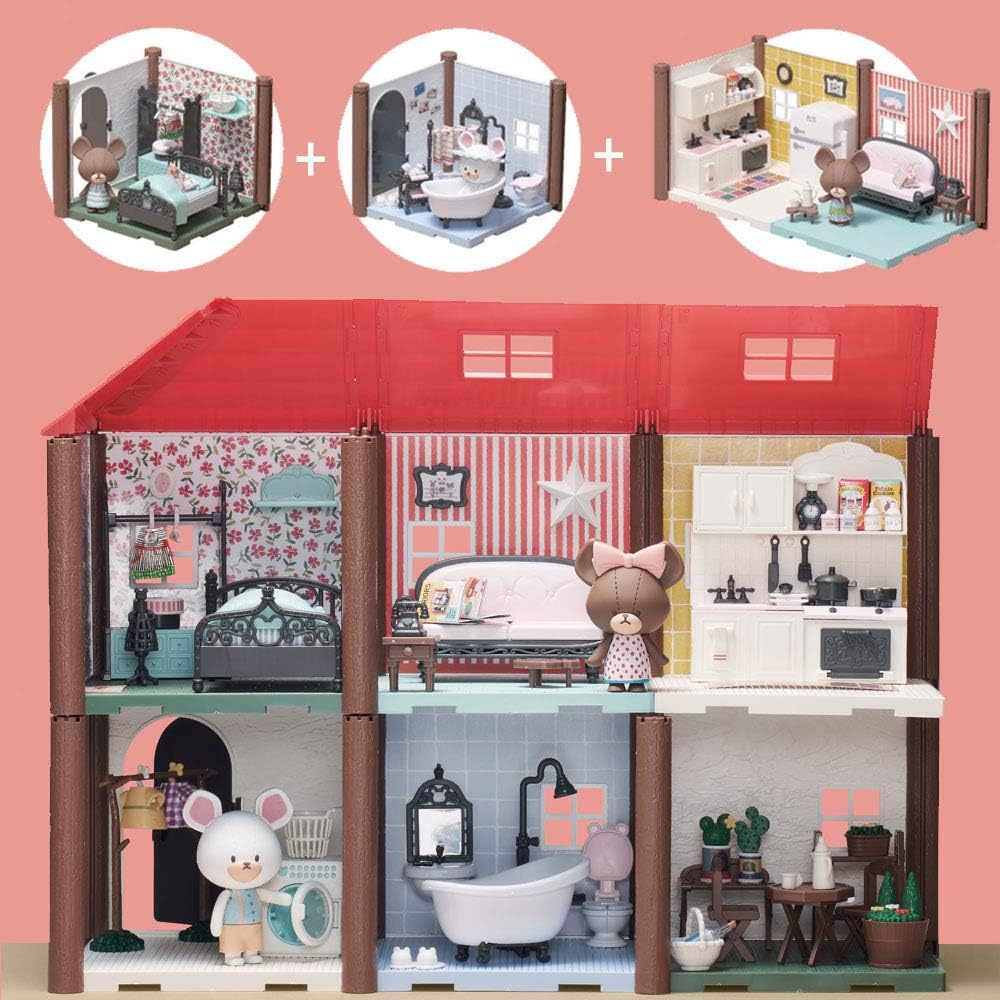 Bandai – Haco Room – Set für Jackies Zimmer – 55 Teile zum Zusammenbauen – Puppe Jackie, Zimmer und