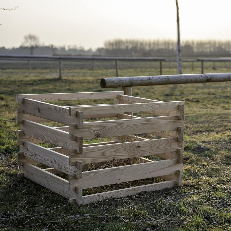 Holzkomposter Sibirische Lärche 80x80xH60 cm mit Holz-Stecksystem Komposter Komposte Steckkomposter