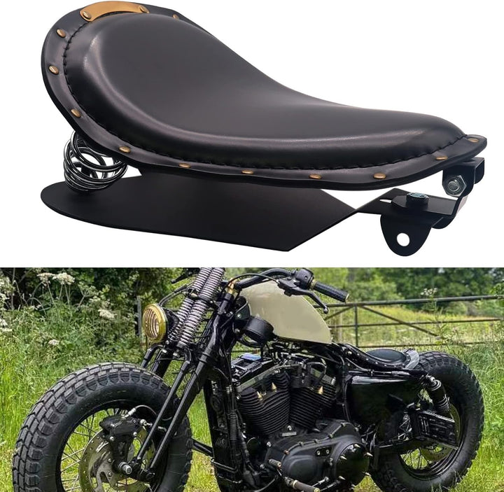 BREDUXSER Motorrad Bobber Sitz, Motorrad Solo Sitz Mit Federhalterung Grundplatte Für Sportster Acht