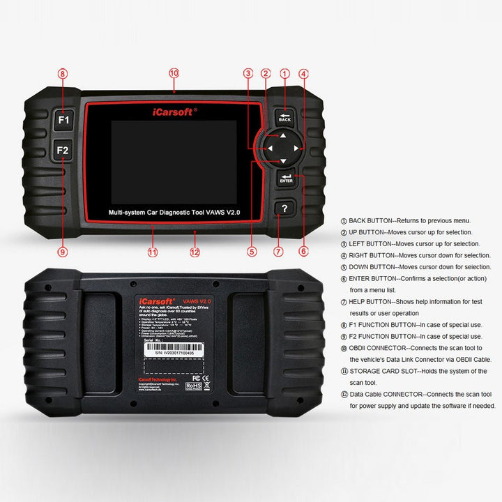 iCarsoft VAWS V2.0 Diagnosegerät