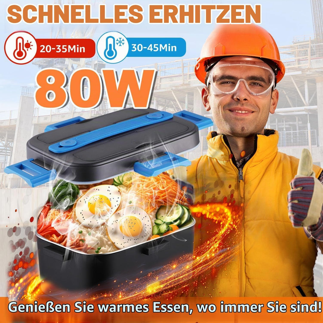 Kimfead Elektrische Lunchbox mit Anzeige Temperatur Lunch Box Elektrisch 80W Electric Lunch Box 1.8L