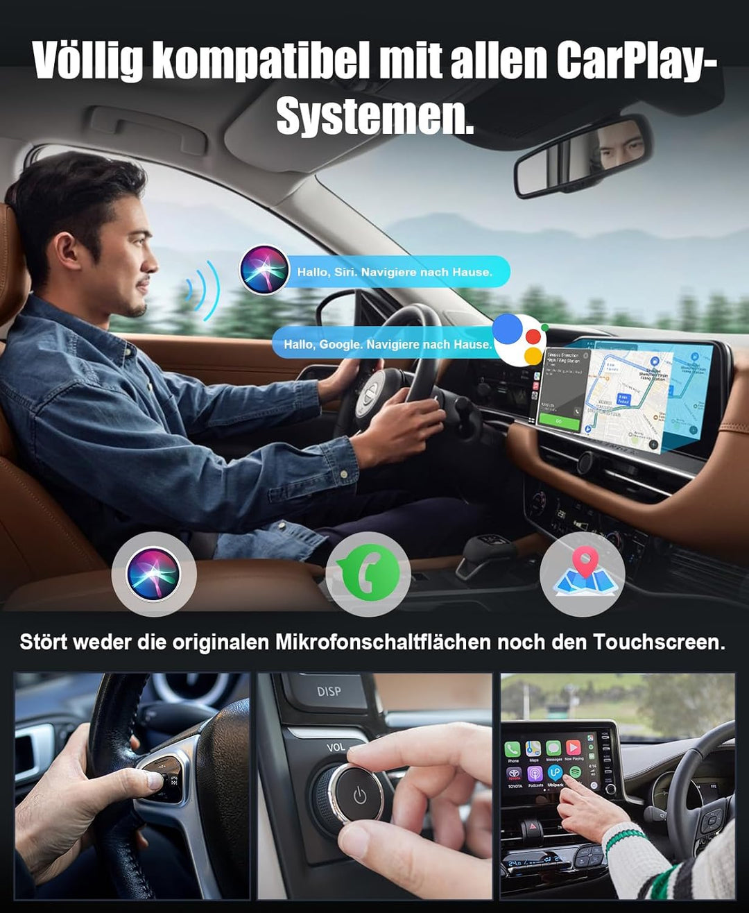 Robofun Carplay Wireless Adapter, Car Connect Pro Car Play kabellos, Plug and Play, Bluetooth 5.0, S