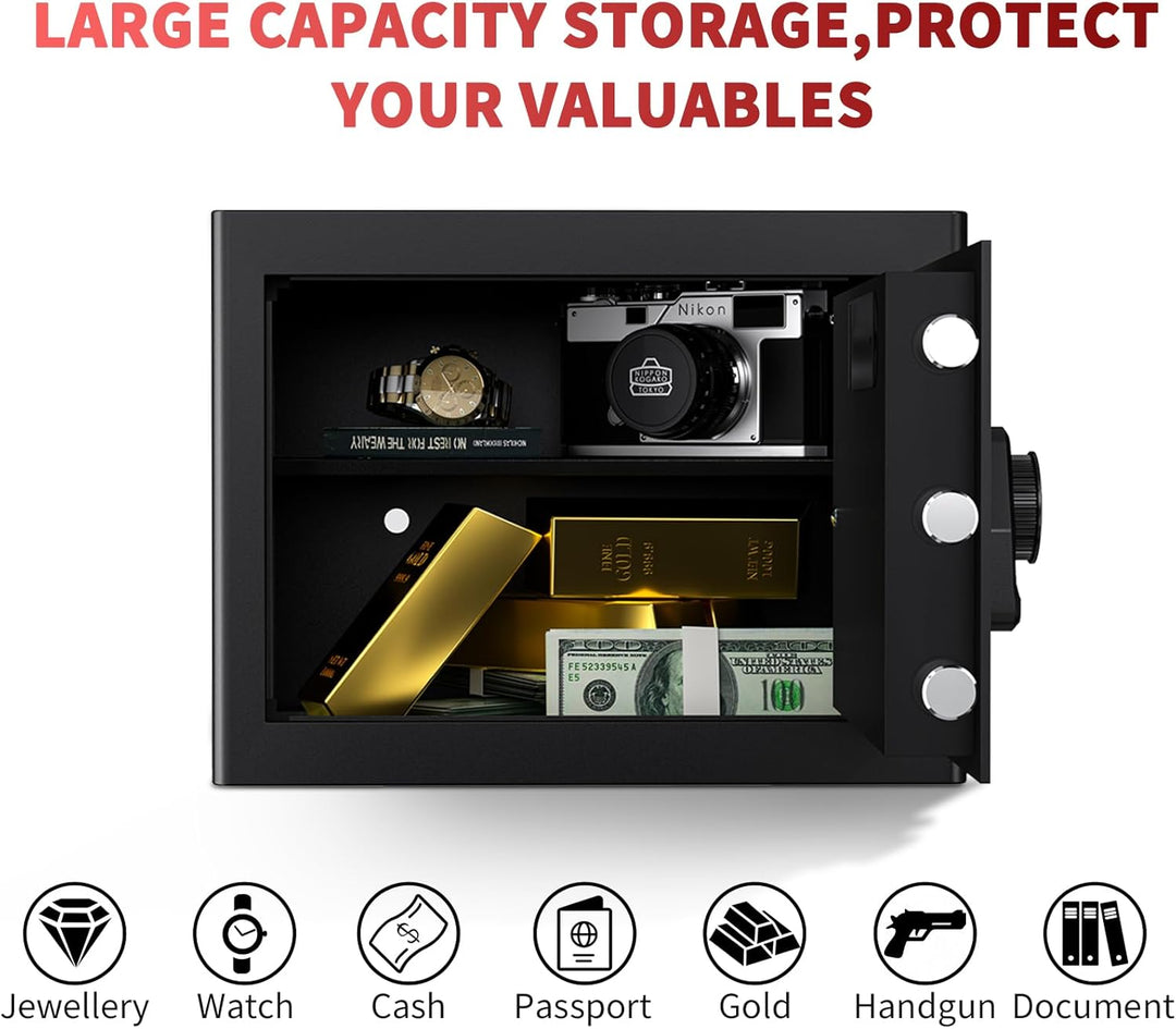 KABISAFE 20L Safe Tresor für Zuhause, Möbeltresor mit Zahlenschloss,Digitaler Tresor mit Herausnehmb