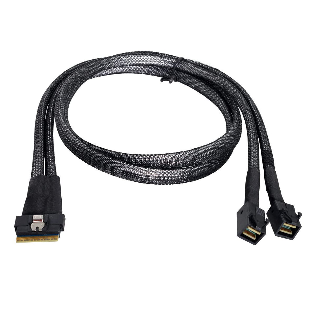 cablecc PCI-E Ultraport Slimline SAS Slim 4.0 SFF-8654 8i 74pin auf Dual SFF-8643 4i Mini SAS HD Kab