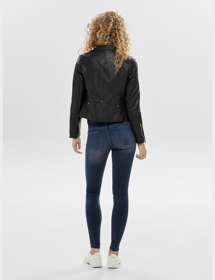 ONLY Female Kunstlederjacke ONLGEMMA Kunstlederjacke, Schwarz