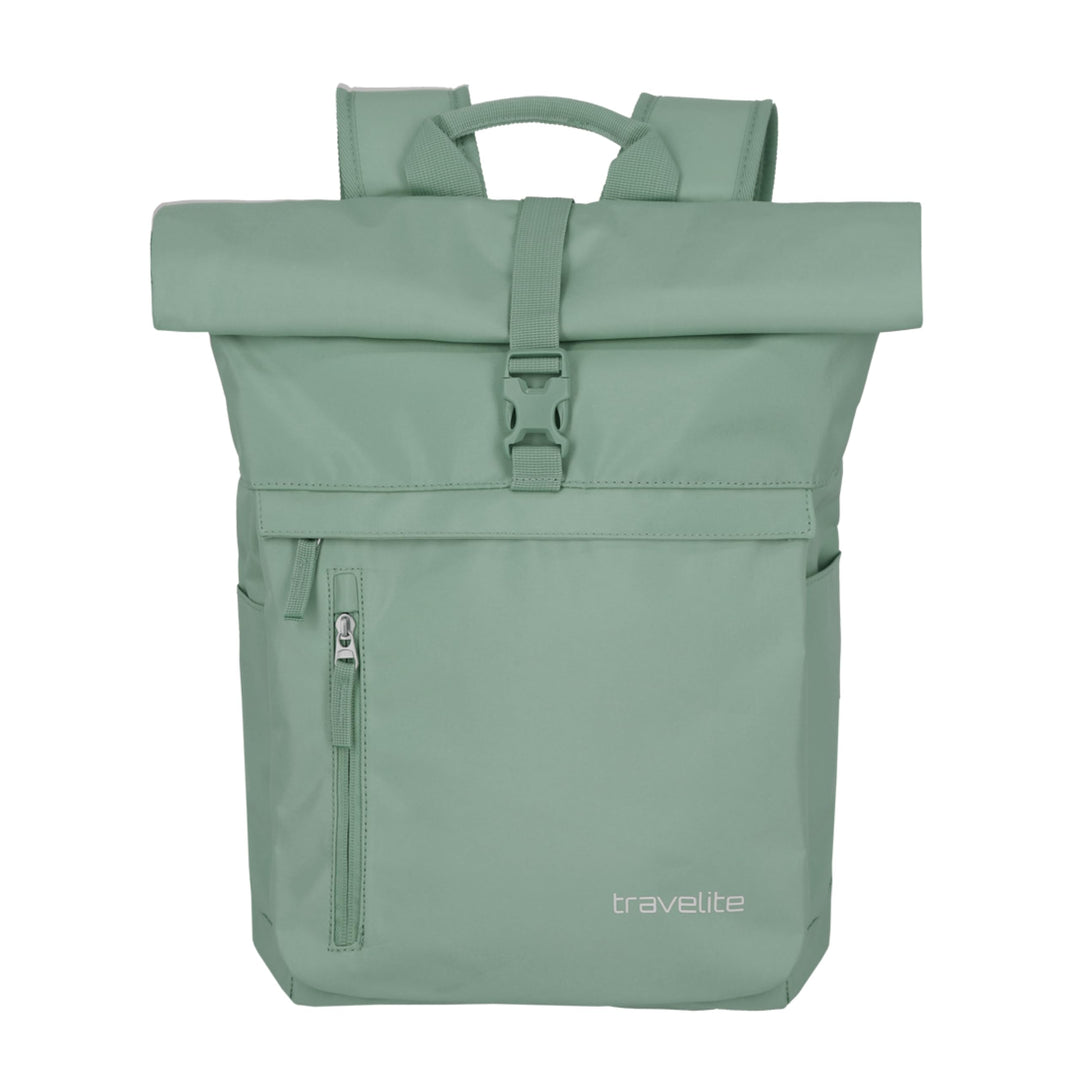 Travelite Handgepäck Rucksack, Laptop Rucksack 15,6 Zoll, BASICS, Reiserucksack Rolltop Funktion, 60