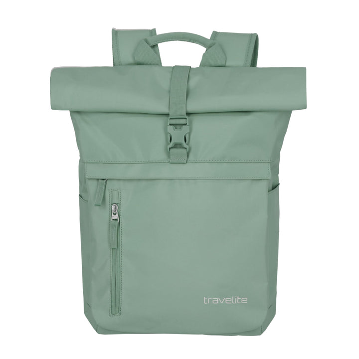 Travelite Handgepäck Rucksack, Laptop Rucksack 15,6 Zoll, BASICS, Reiserucksack Rolltop Funktion, 60