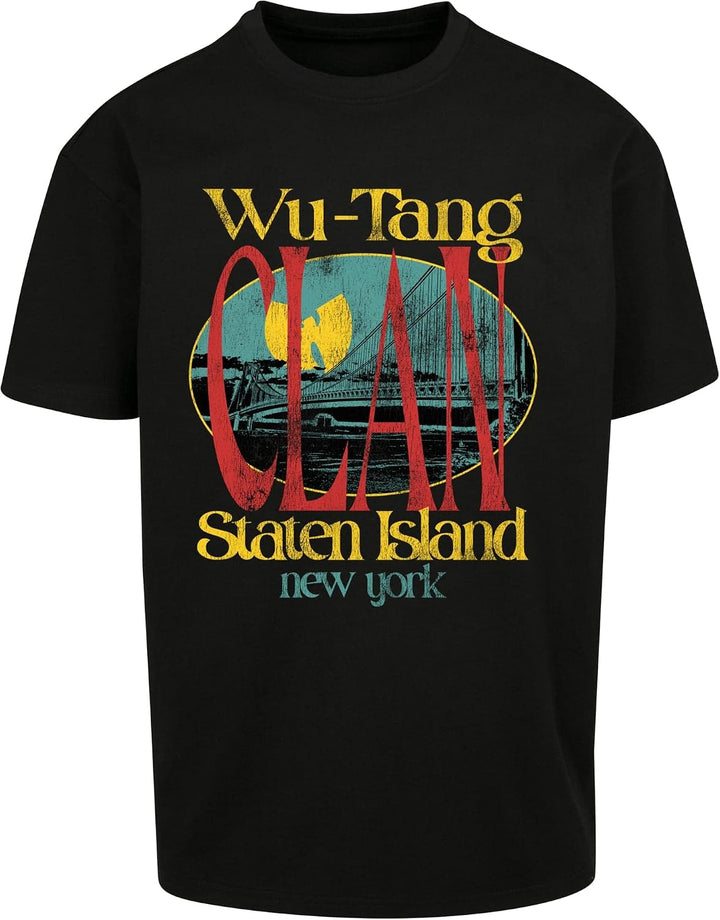 Mister Tee Herren Wu Tang Staten Island Oversize Tee 4XL Schwarz, 4XL Schwarz