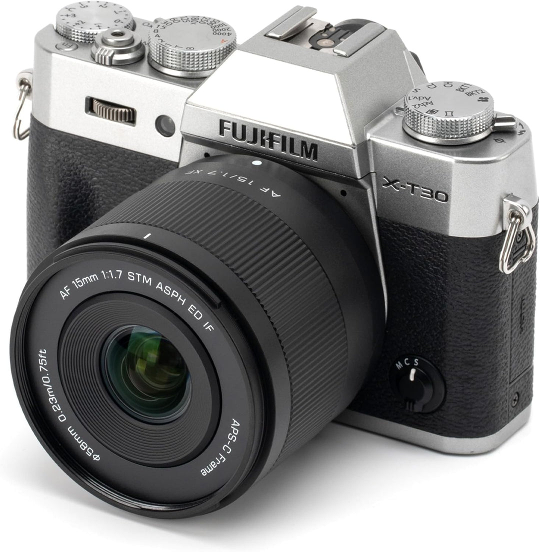 VILTROX 15 mm F1.7 XF Objektiv für Fuji, AF 15 mm f/1.7 Ultra-Weitwinkel-Autofokus APS-C XF Objektiv