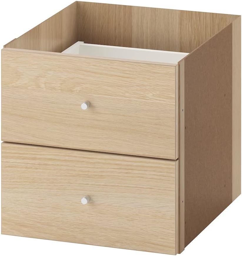 IKEA KALLAX Einleger mit 2 Schubladen 33x33 cm weiss gebeizt