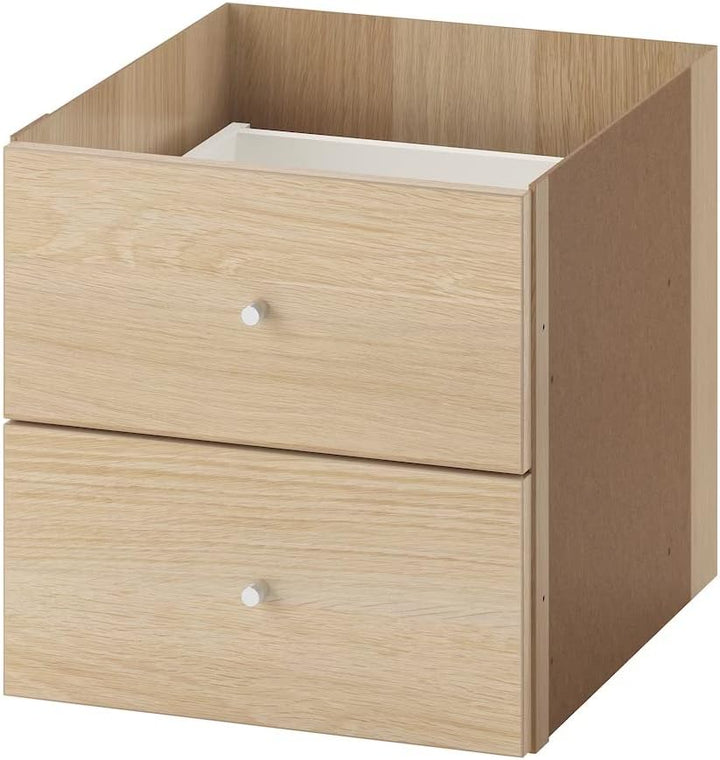 IKEA KALLAX Einleger mit 2 Schubladen 33x33 cm weiss gebeizt