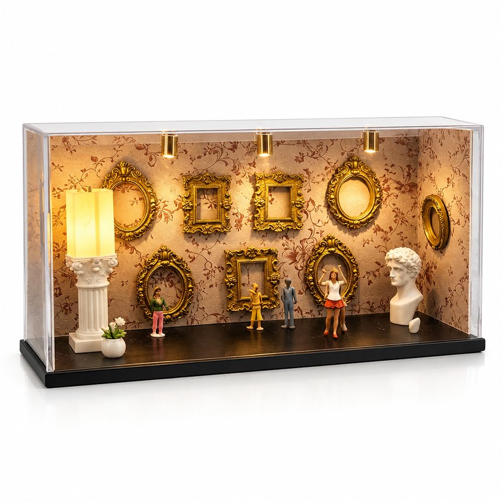 Mini Museum Bilderrahmen, SGZIOO DIY Mini Museum Silhouette Box mit Licht, Museum of Us Set, Tiefer