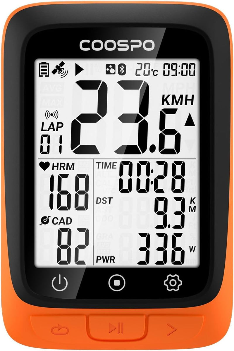 COOPSO BC107 Fahrradcomputer GPS Kabellos Drahtloser Fahrradtacho Kilometerzähler, Bluetooth5.0 ANT+