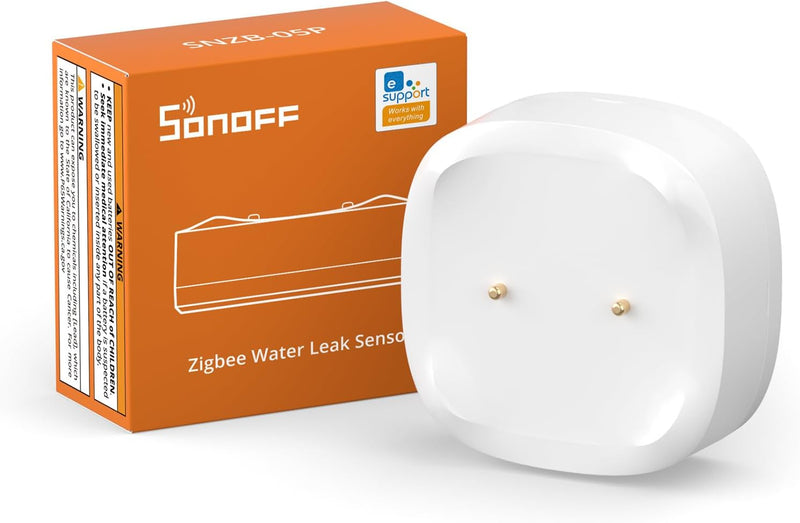 SONOFF SNZB-05P Zigbee Wassermelder,Smart Home Wassersensor, Wassermelder für Küchen, Keller und Bad