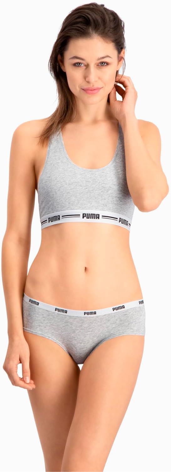 PUMA Damen Hipster Unterwäsche (3er Pack), XS White / Grey / Black