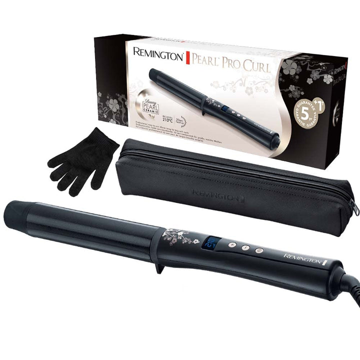 Remington Lockenstab grosse Locken [32mm] Pearl Digital (Keramikbeschichtung mit echten Perlen) LCD-