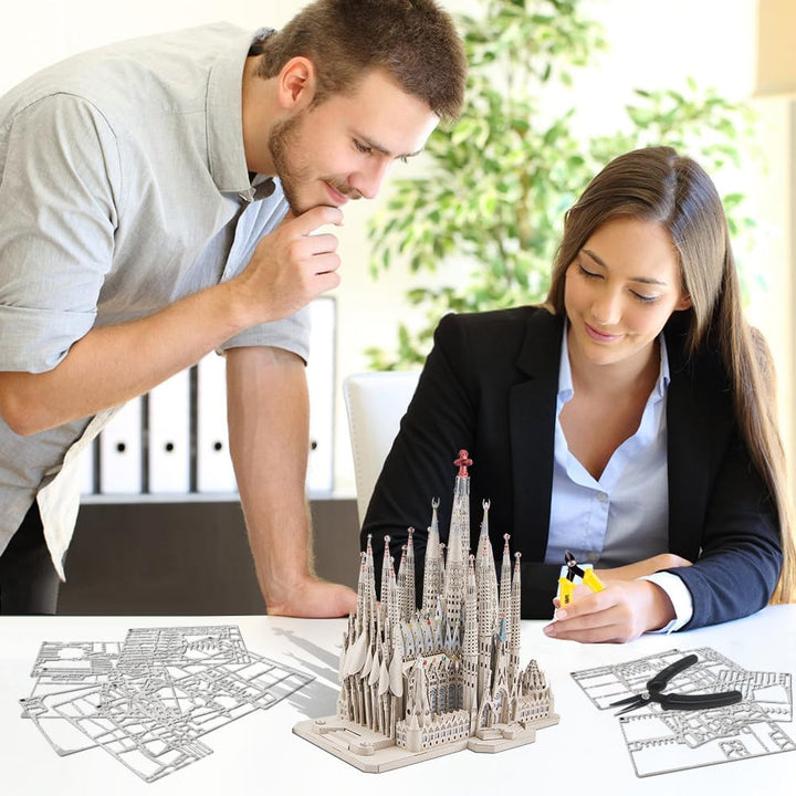 Piececool 3D Puzzle Metall Architecture Sagrada Familia, 3D Metall Puzzle für 340 Edelstahl, Ganzes