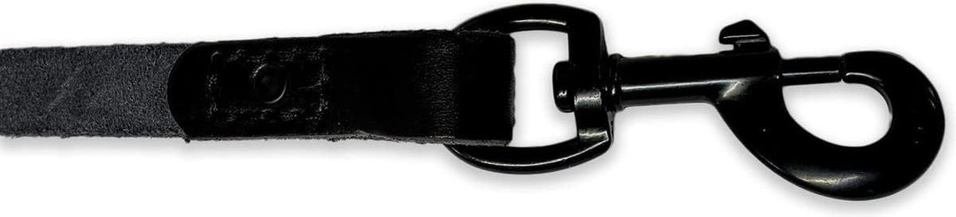 Leder Hundeleine - mit Naht - 140cm - Ganz schwarz Ganz Schwarz 140cm, Ganz Schwarz 140cm