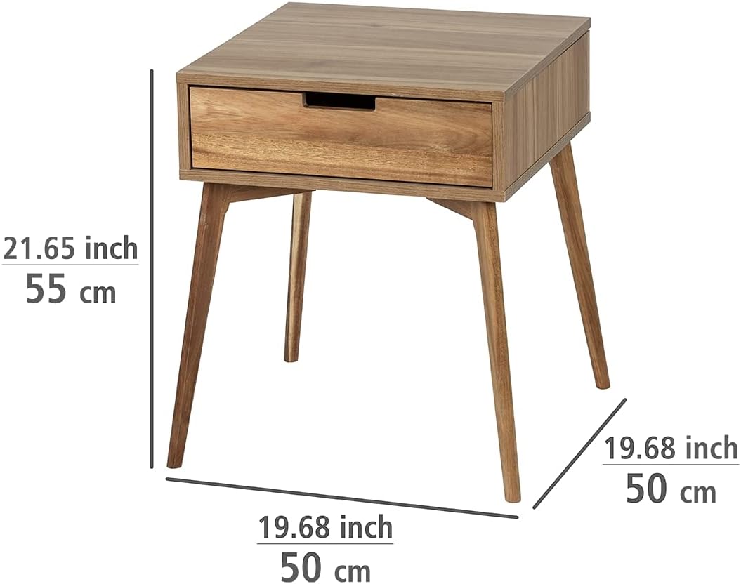 WENKO Beistelltisch mit Schublade Acina, Couchtisch, Nachttisch, FSC® zertifiziert
