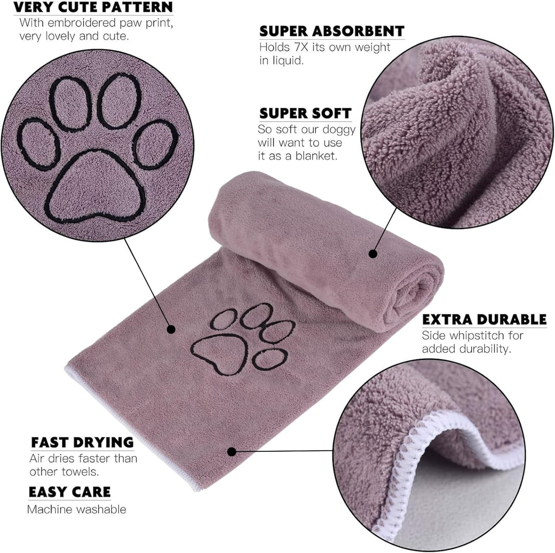 KinHwa super saugfähiges Haustierhandtuch Mikrofaser Hund Badetuch für Hunde und Katzen 76CM x 127CM