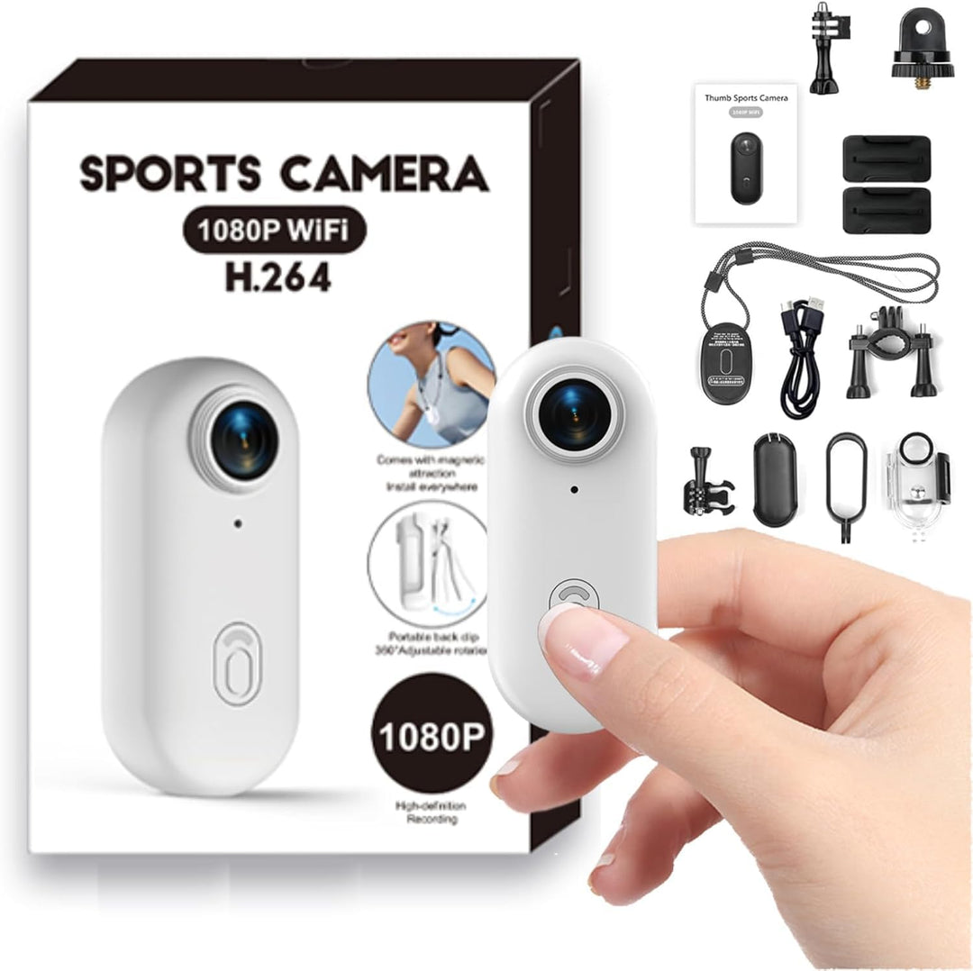 Winnes Mini Sportkamera 1080P WiFi Action Cam IP68 Wasserdicht bis 30 m, 120° Weitwinkelobjektiv, Mi