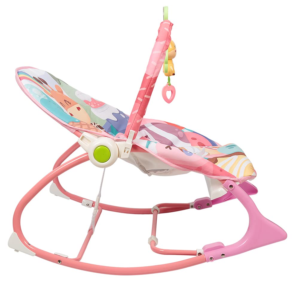 Baby Wippe mit Beruhigenden Vibrationen, Babyschaukel Elektrisch mit Liegefunktion, 3-Punkte-Gurt Si