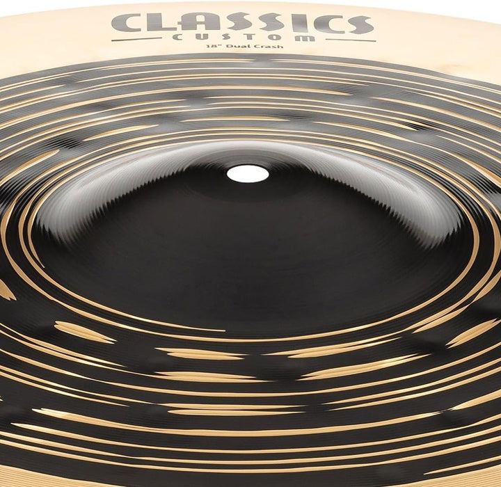 Meinl Classics Custom Dual 18 Zoll Crash (Video) Schlagzeug Becken (45,72cm) B12 Bronze, Dunkles und